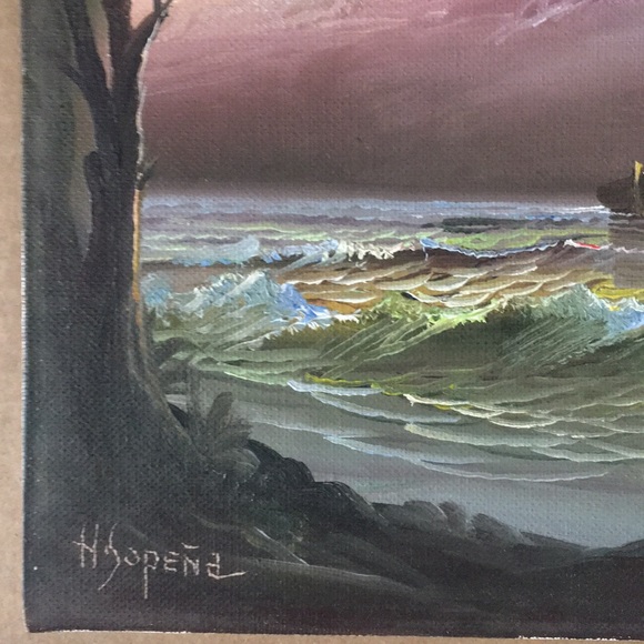 Vintage Original Unframed H.Sopena Painting - Picture 8 of 9